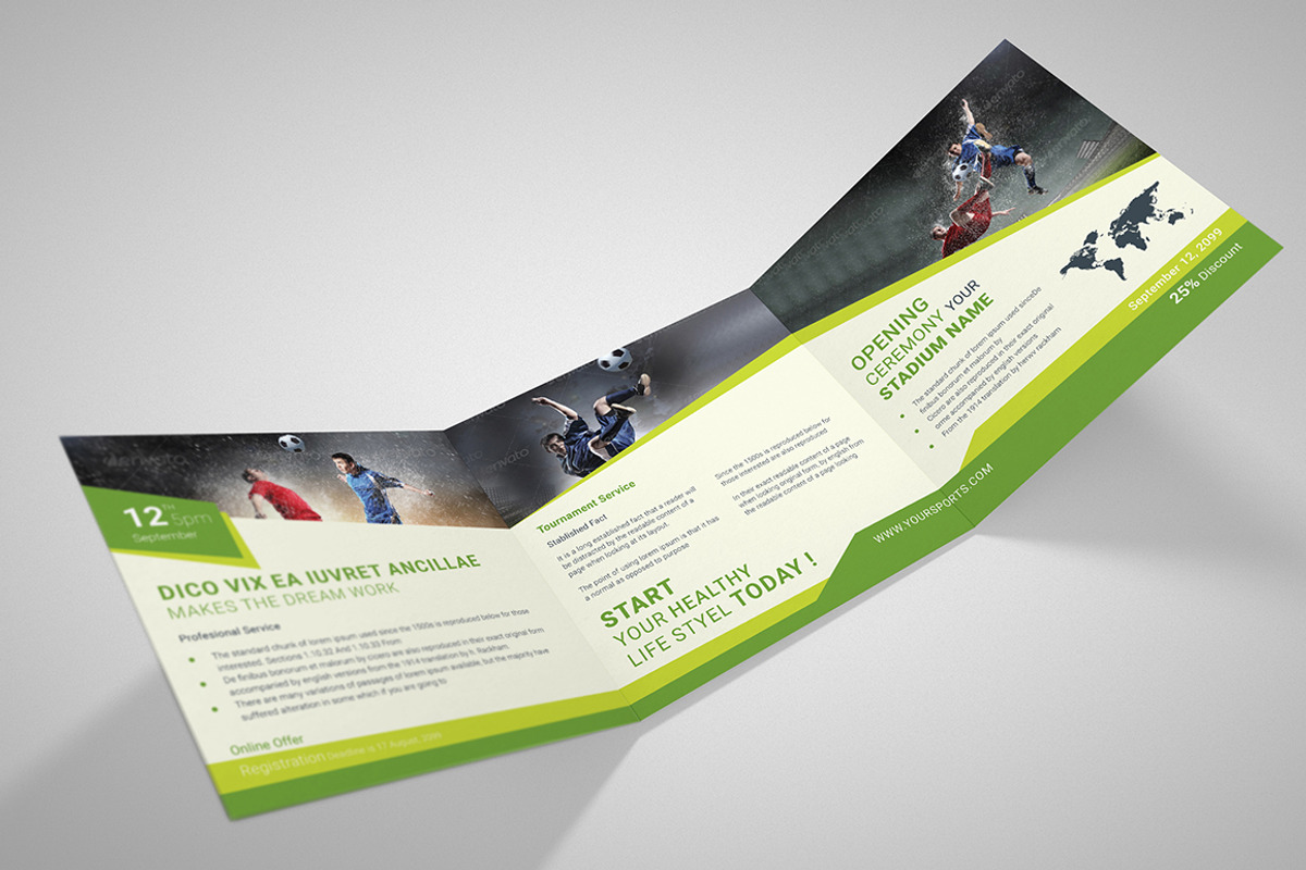 Square Sport Trifold Brochure, a Brochure Template by Dotnpix (Photo 3 of 7)