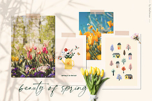 Spring Season Abstract Set