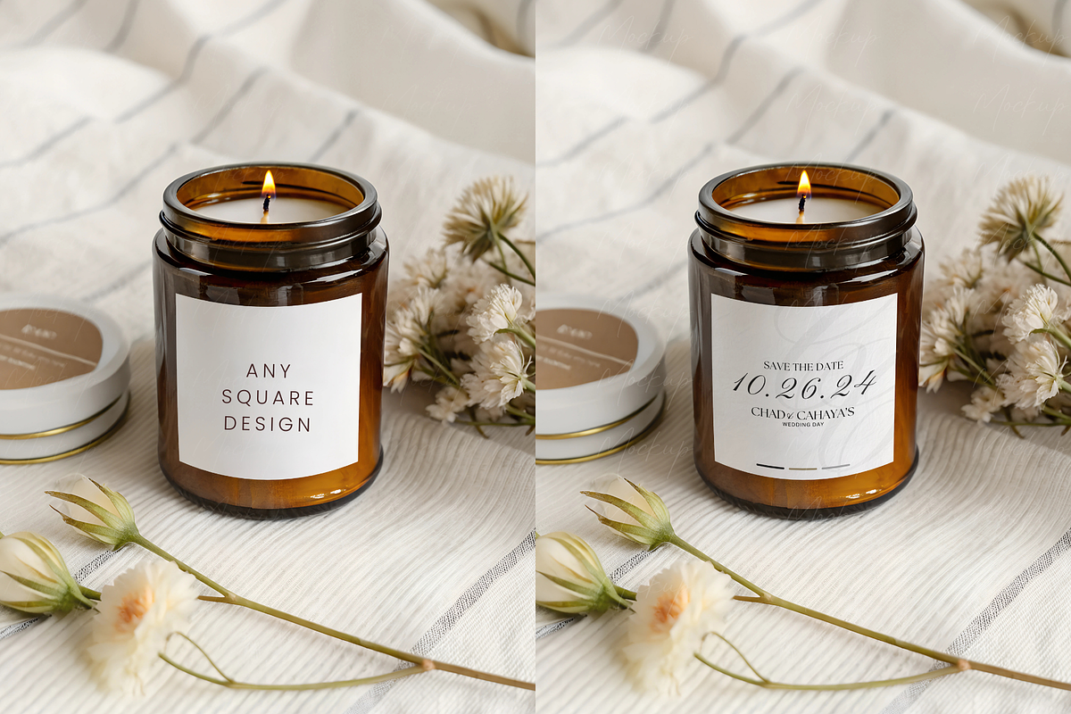 Amber Glass Candle Mockup, a Product Mockup by TatiMockup (Photo 2 of 3)