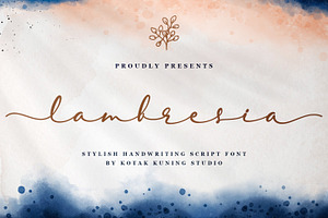 Lambresia Script, a Script Font by Kotak Kuning Studio
