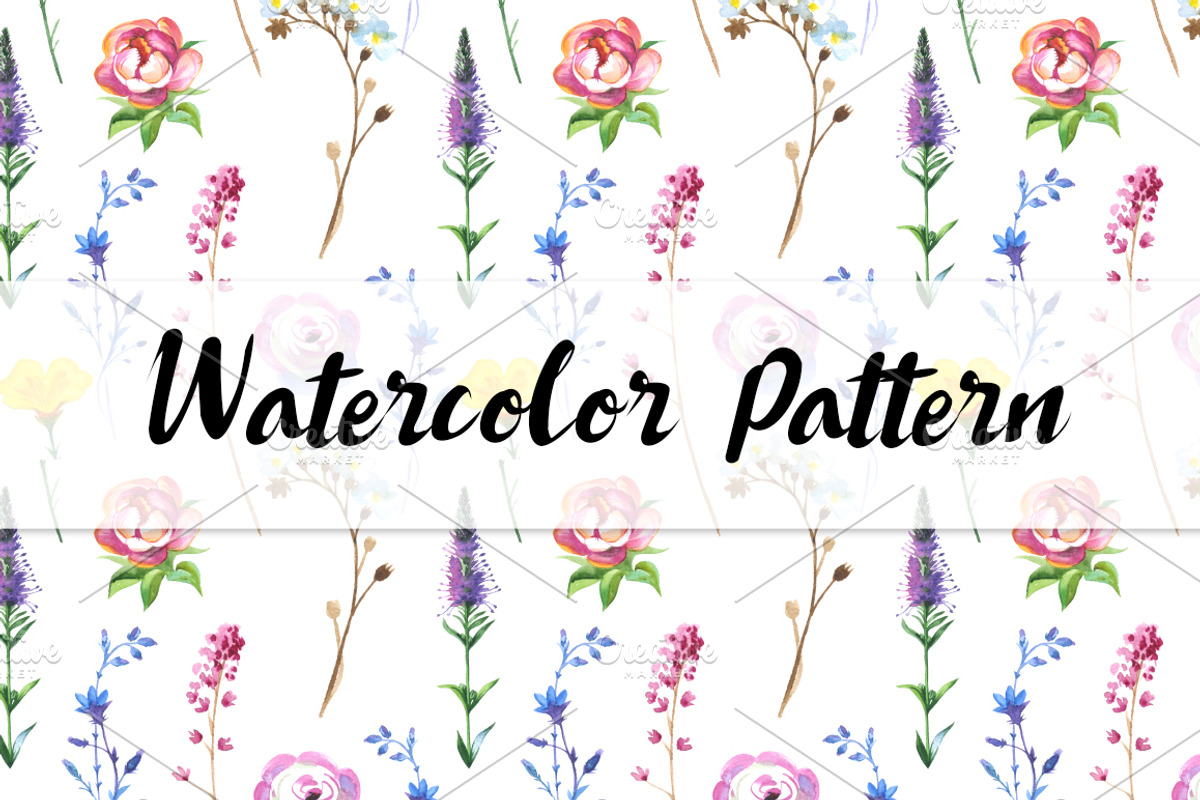 Wild Flowers watercolor PNG set, a Decorative Illustration by WatercolorPNG.com (Photo 5 of 13)