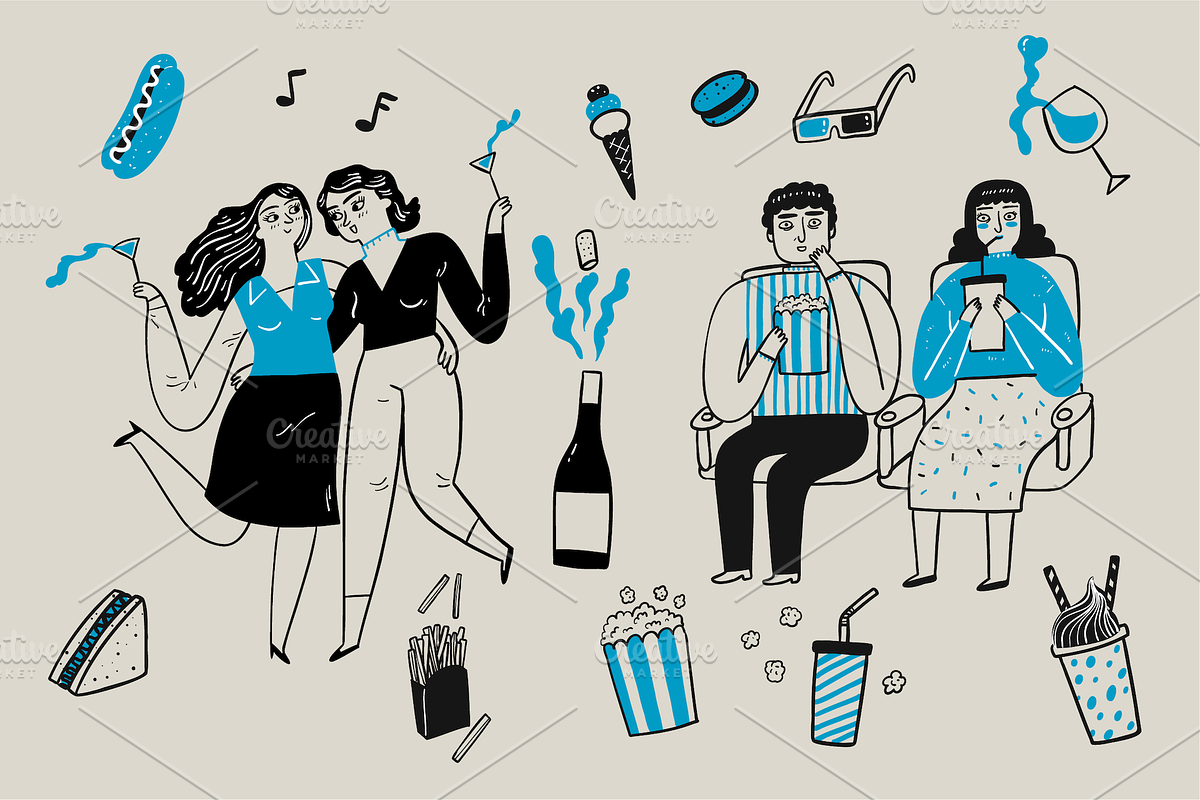 Hand drawn shopping & activities, a Person Illustration by Huza Studio (Photo 8 of 9)