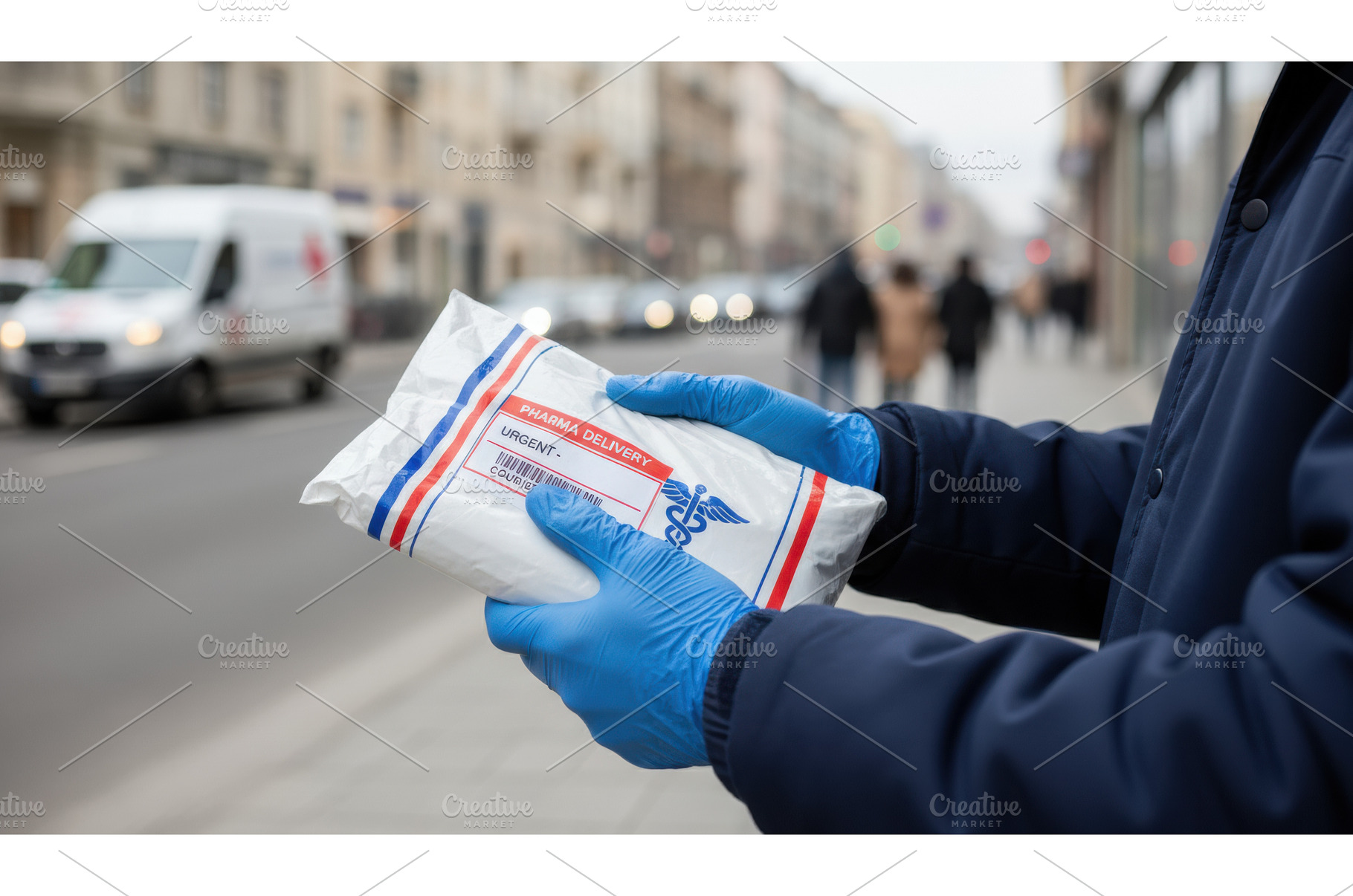 A medical courier holding an urgent, a Transportation Photo by Igor Tichonow
