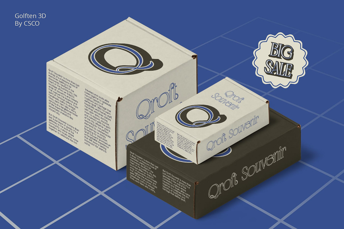 Golften 3D, a Serif Font by Craft Supply Co. (Photo 2 of 8)