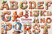 Christmas Gingerbread Alphabet Png, an Illustration by SinaCreation (Thumbnail 1 of 5)