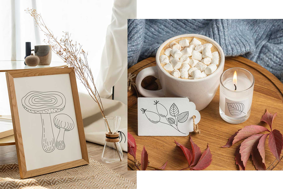 Mushroom Harvest Autumn Doodle Set, a Seasonal Illustration by Contes_de_fée (Photo 8 of 9)
