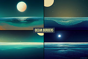 Ocean Border Clipart, Waves Clip Art, an Illustration by Paper Element (Thumbnail 3 of 7)