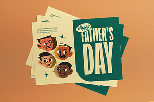 Father's Day Greeting Card Postcard, a Card Template by graphicook
