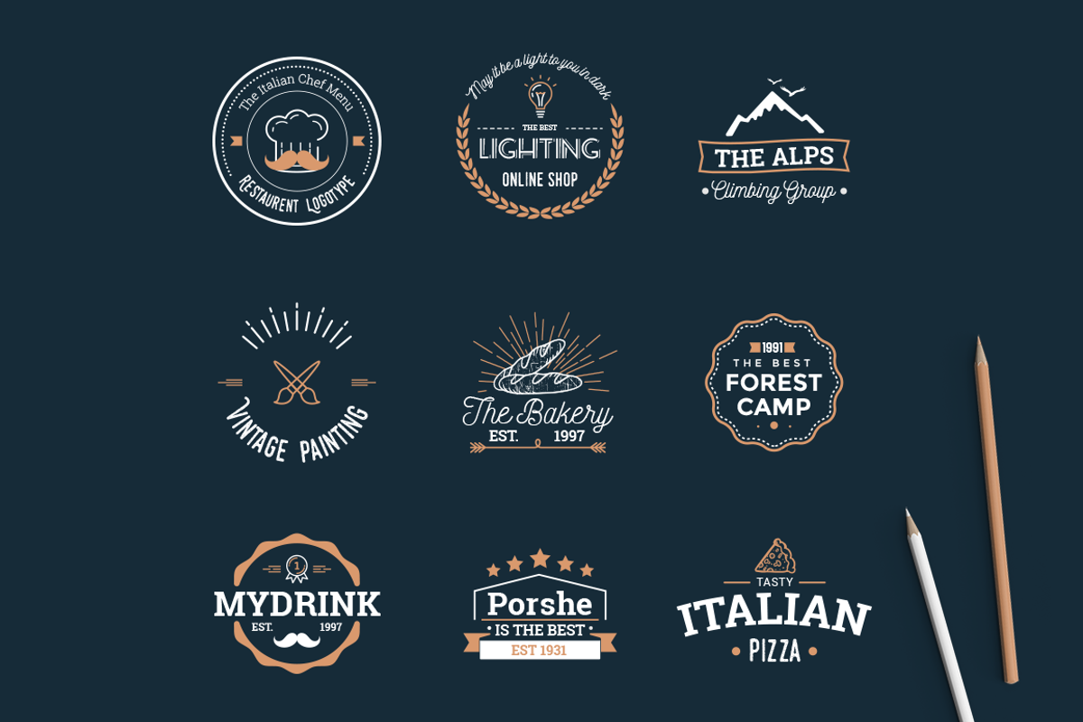 Vintage Logos Template Bundle V2, a Branding & Logo Template by SoubArt (Photo 2 of 10)