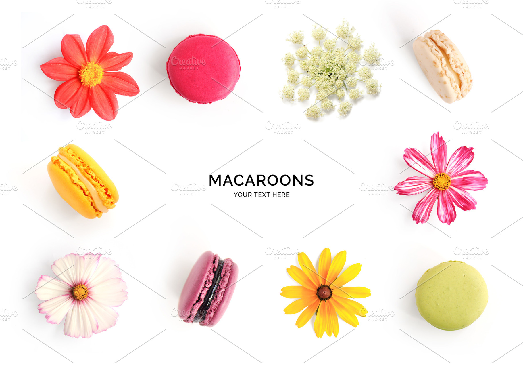 Macaroons featuring almonds, background, and beautiful, a Food & Drink Photo by StudioPhoto