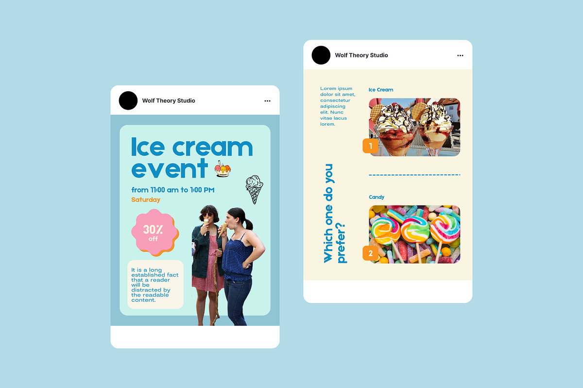 Ice Cream & Sweet Instagram Template, a Social Media Template by Wolf Theory Studio (Photo 5 of 10)