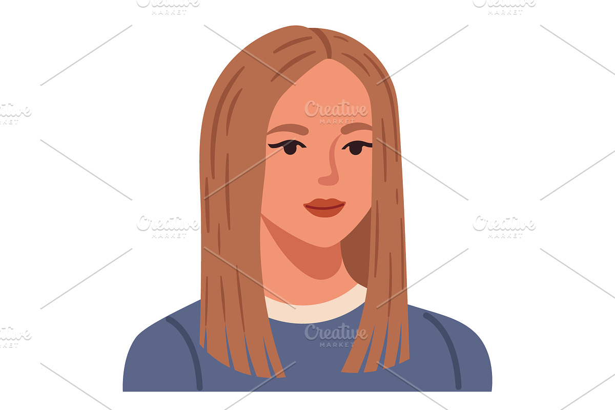 Blunt straight haircut woman avatar, a Person Illustration by Yayasya