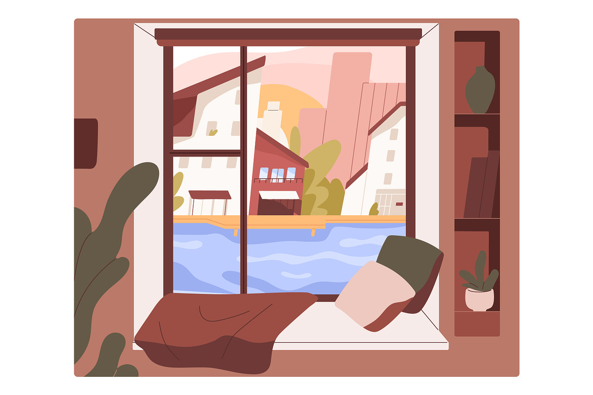 Window view at different time of day, an Object Illustration by Good Studio (Photo 2 of 5)