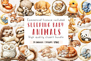 Sleeping Baby Animals, Neutral Baby, an Illustration by CreationArt (Thumbnail 1 of 9)