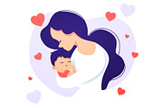 Mother In Love Holding Baby, a Person Illustration by Black White Mouse Design (Thumbnail 1 of 3)