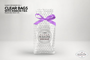 Clear Candy Bags with Ribbon Mockup, a Cups & Container Mockup by INCDesign (Thumbnail 6 of 10)
