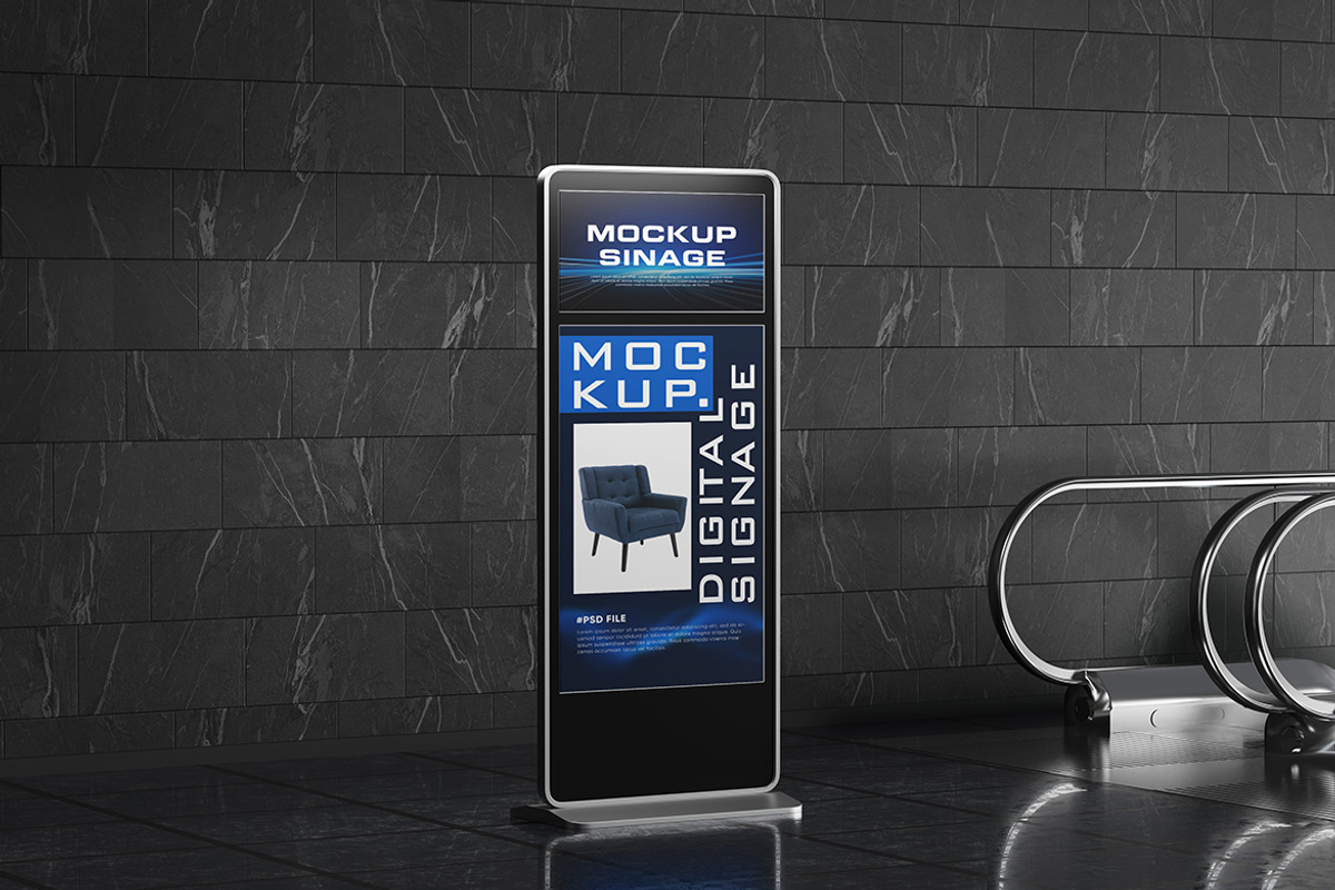 LCD Digital Signage Mockup, an Advertising Mockup by Modaldesain (Photo 2 of 2)