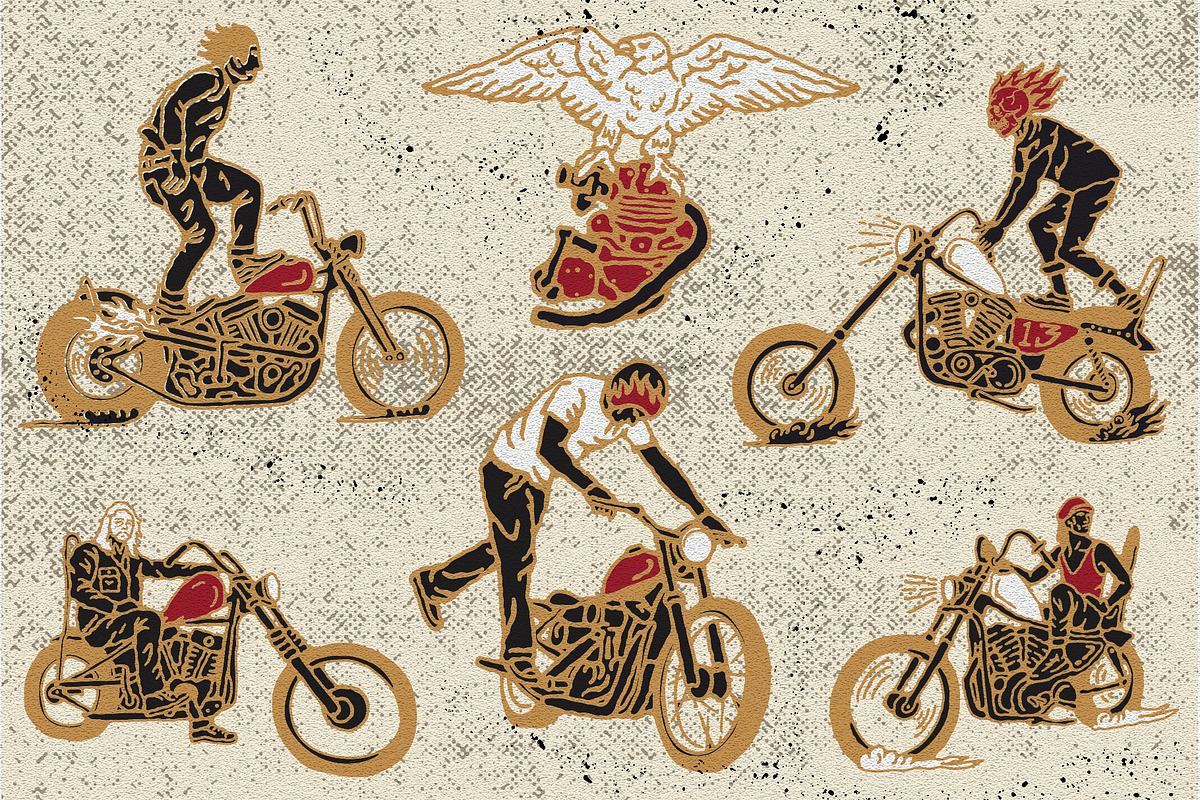 Motorcycle Chopper Illustration, a Graphic by AROKA (Photo 4 of 13)