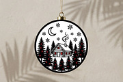 Winter Cabin Christmas Ornament PNG, a Decorative Illustration by CrexoraLab (Thumbnail 3 of 3)
