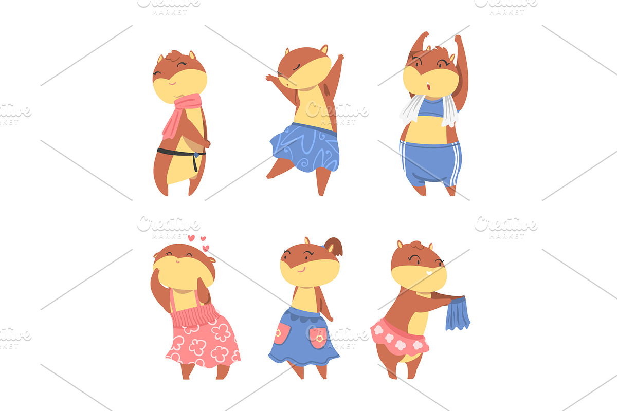 Cute Hamster Character Engaged in, an Animal Illustration by TopVectors