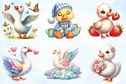 Cute Goose Clipart PNG, an Illustration by Craft Nest (Thumbnail 4 of 5)