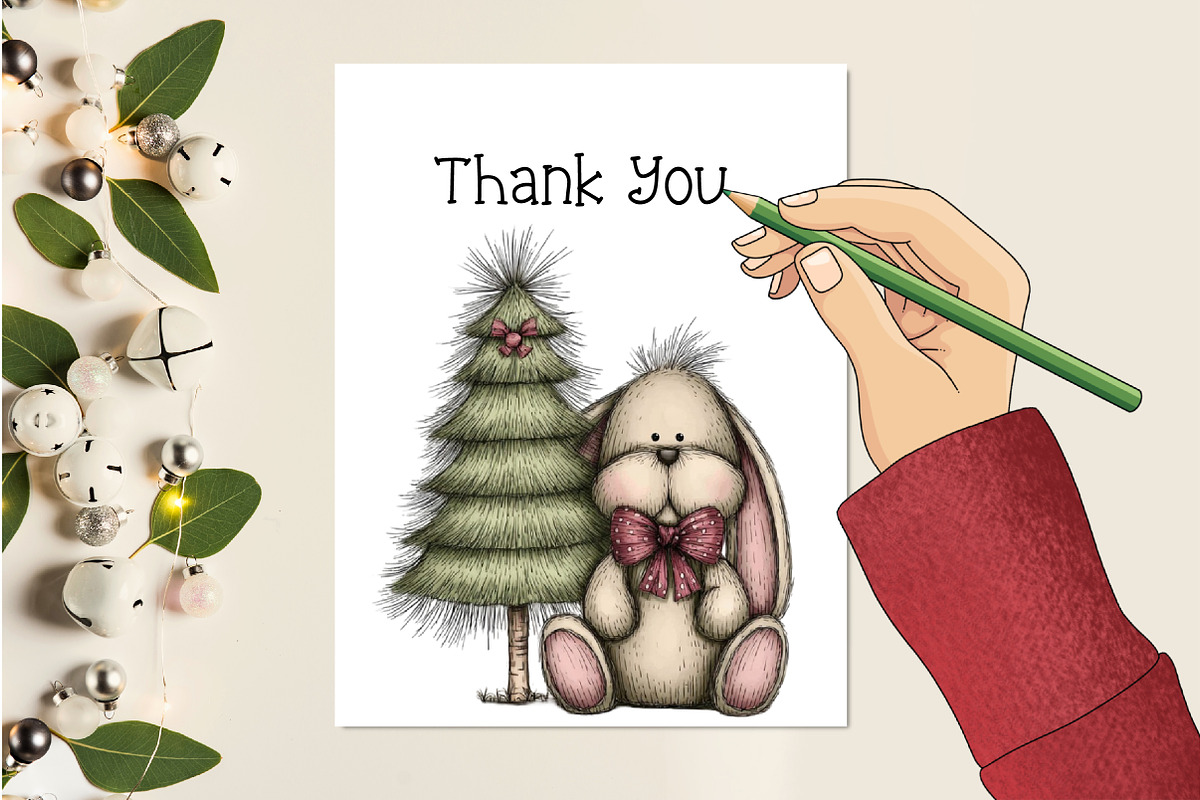 Whimsical Christmas Animals Clipart, an Illustration by Creative Art (Photo 11 of 11)