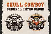 Skull Cowboy Retro Badge, a Branding & Logo Template by Agor2012 shop (Thumbnail 1 of 7)