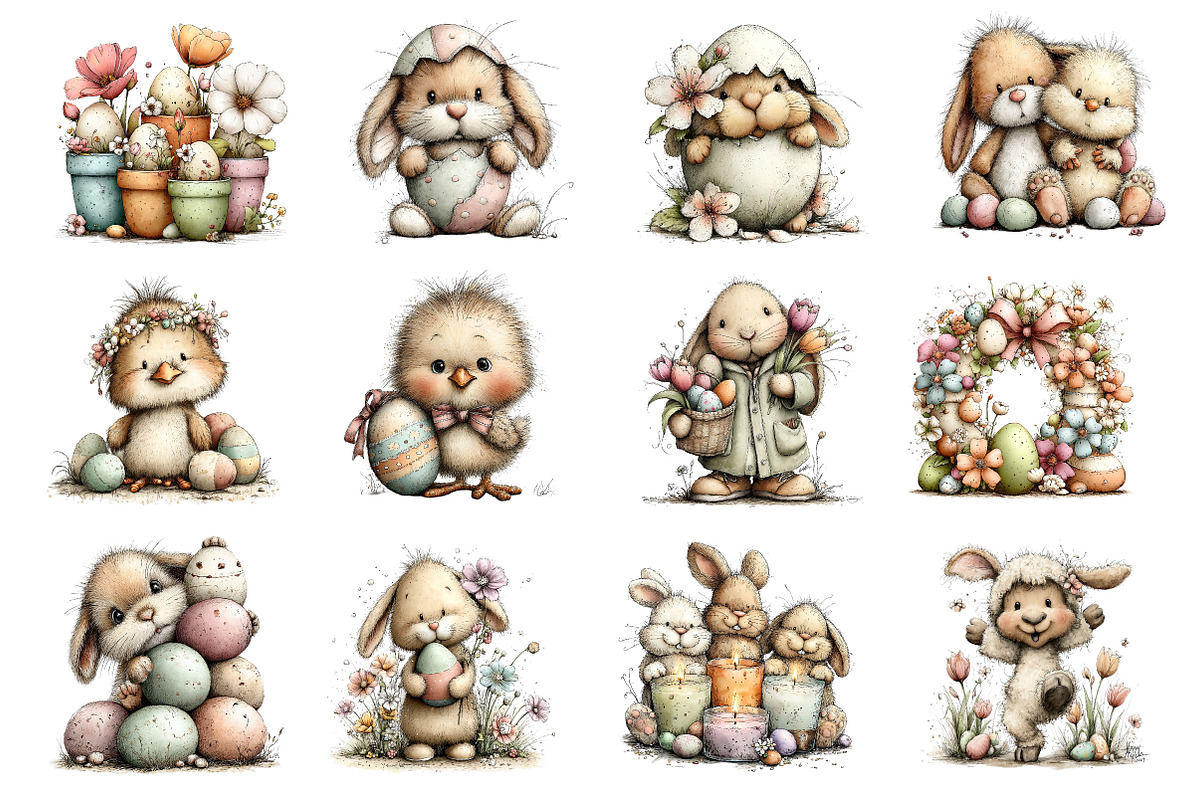 Whimsical Easter Clipart Bundle, an Illustration by Dream Creation (Photo 4 of 4)