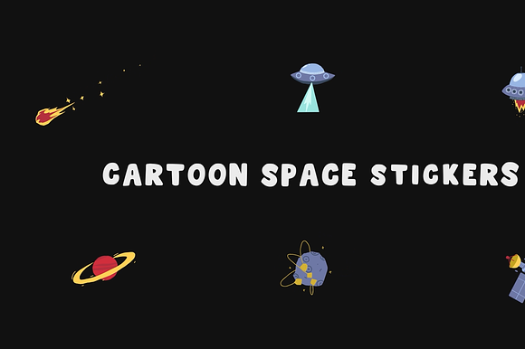 Cartoon Space Stickers For Premiere preview 4