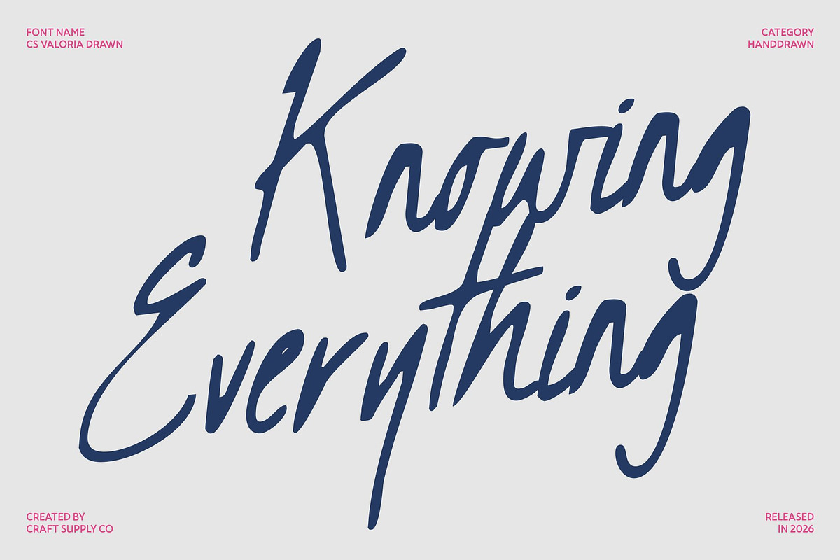 CS Valoria Drawn, a Script Font by Craft Supply Co. (Photo 2 of 8)