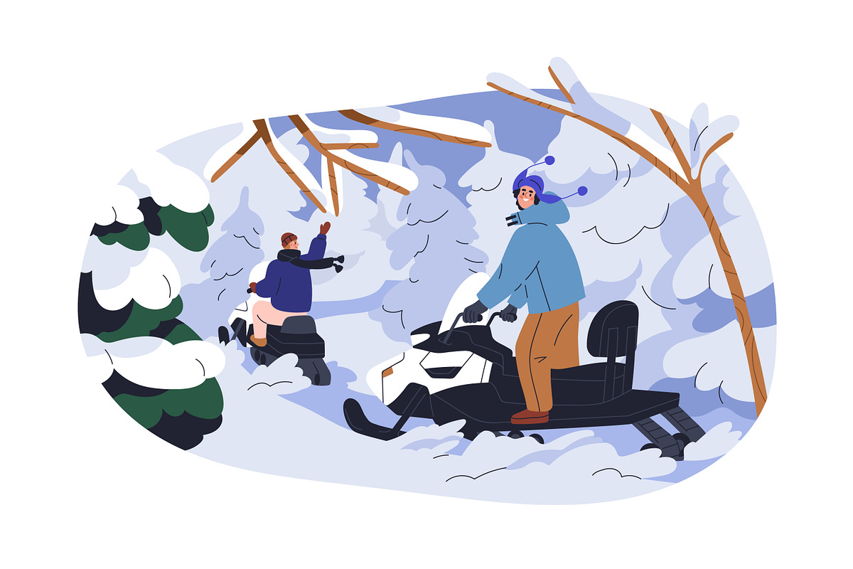 People doing winter sport activities, a Seasonal Illustration by Good Studio (Photo 8 of 11)