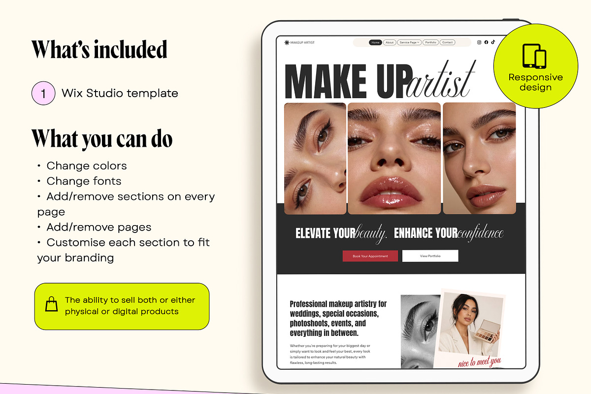 Makeup Artist Wix Studio Template, a Wix Template by Template Twist Shop (Photo 5 of 10)