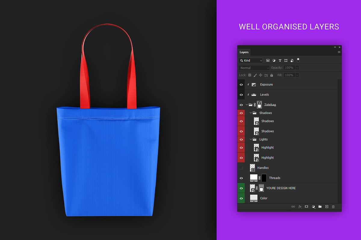 Canvas Tote Bag Mockup, a Packaging Mockup by le-genda (Photo 4 of 5)
