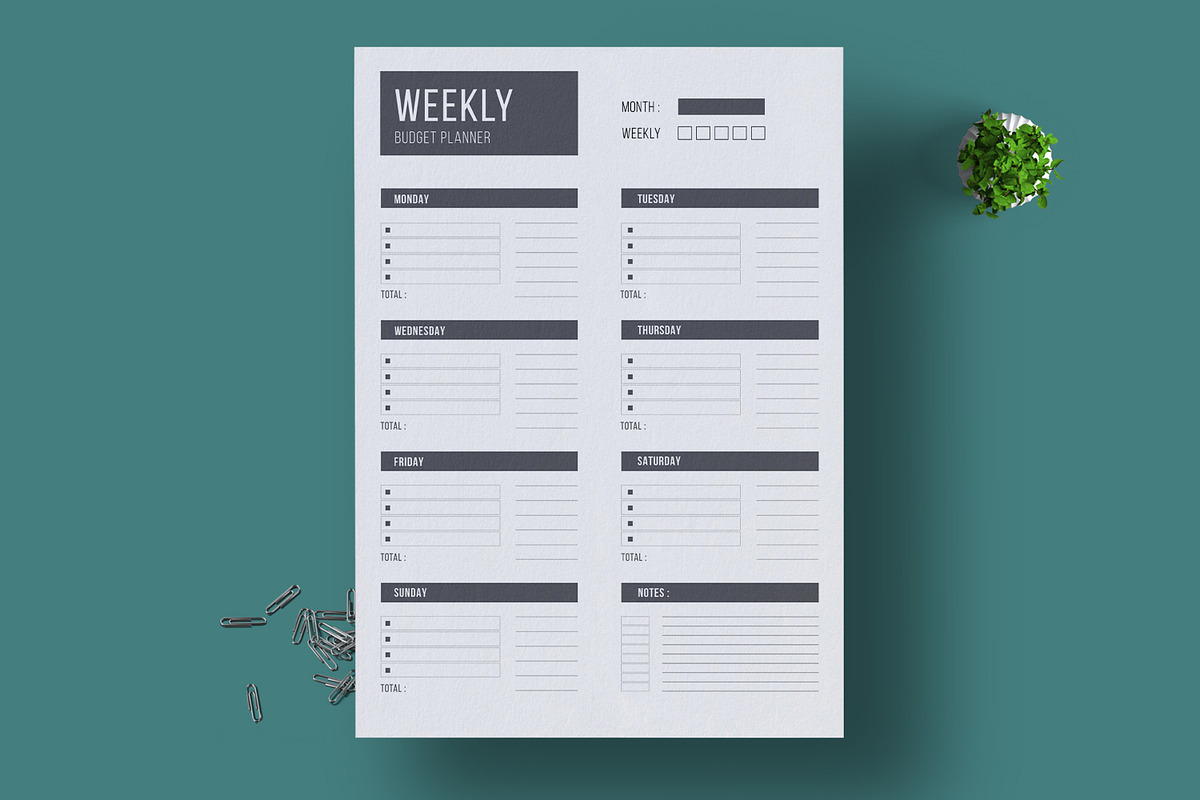 Weekly Planner  Template Layout, a Stationery Template by MightyDesign (Photo 1 of 8)