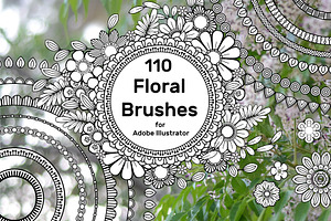 110 Floral Brushes For Illustrator