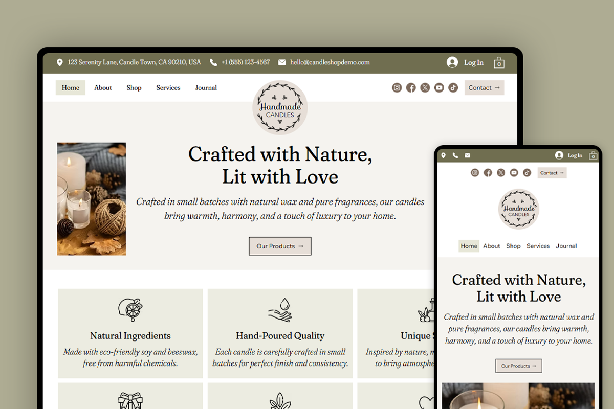 Handmade Webshop Wix Studio Website preview 3