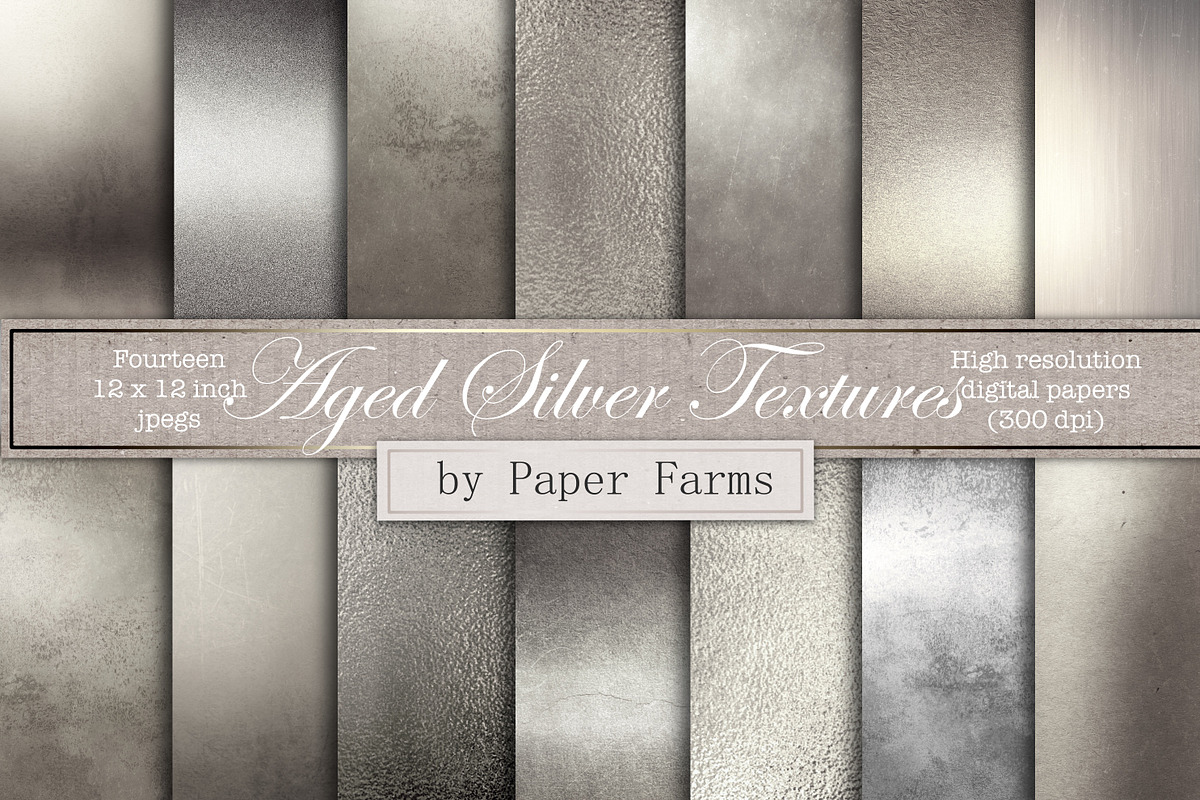 Aged Silver textures, a Texture Graphic by Paper Farms (Photo 1 of 2)