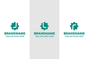 Letter J L R Gear Cog Logo Set, a Branding & Logo Template by Pray Art Design Studio