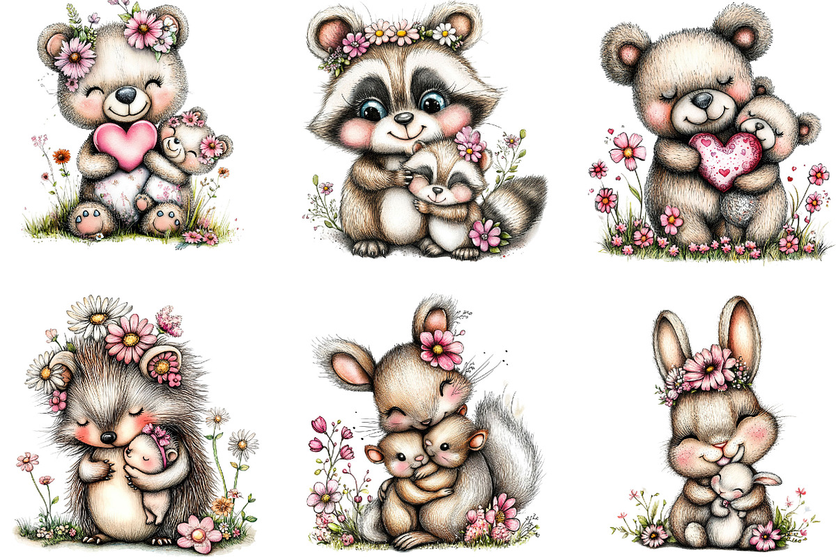 Whimsical Animals Mother's Day, an Illustration by Designking (Photo 3 of 5)