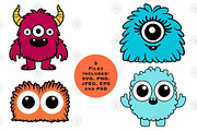 19 Cartoon Friendly Monsters, a Seasonal Illustration by Baby Squid Ink (Thumbnail 3 of 7)
