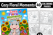 Cozy Floral Moments Coloring Pages, a Decorative Illustration by Ink Gallery (Thumbnail 1 of 8)