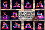 Neon Coffee Cups Graphic Bundle, a Graphic by Jay Major Designs (Thumbnail 1 of 6)