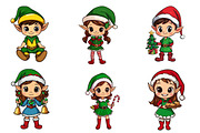 Cute Christmas Elf Clipart, an Illustration by CreationArt (Thumbnail 2 of 5)