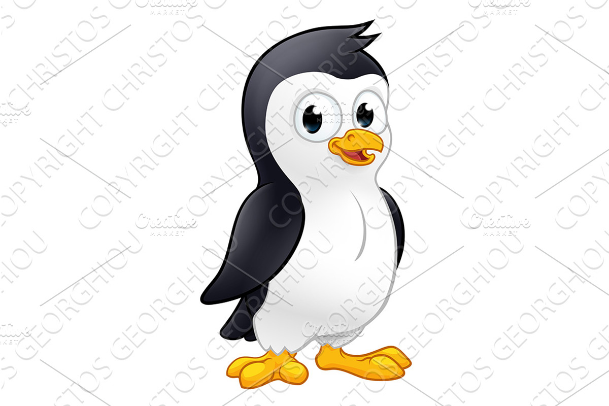 Penguin Bird Cute Cartoon Wildlife, an Animal Illustration by Christos Georghiou