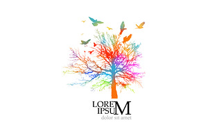 Nature colored. Silhouette of tree, an Animal Illustration by Nenahliadava Design