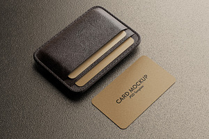 Business Cards With Leather Holder M