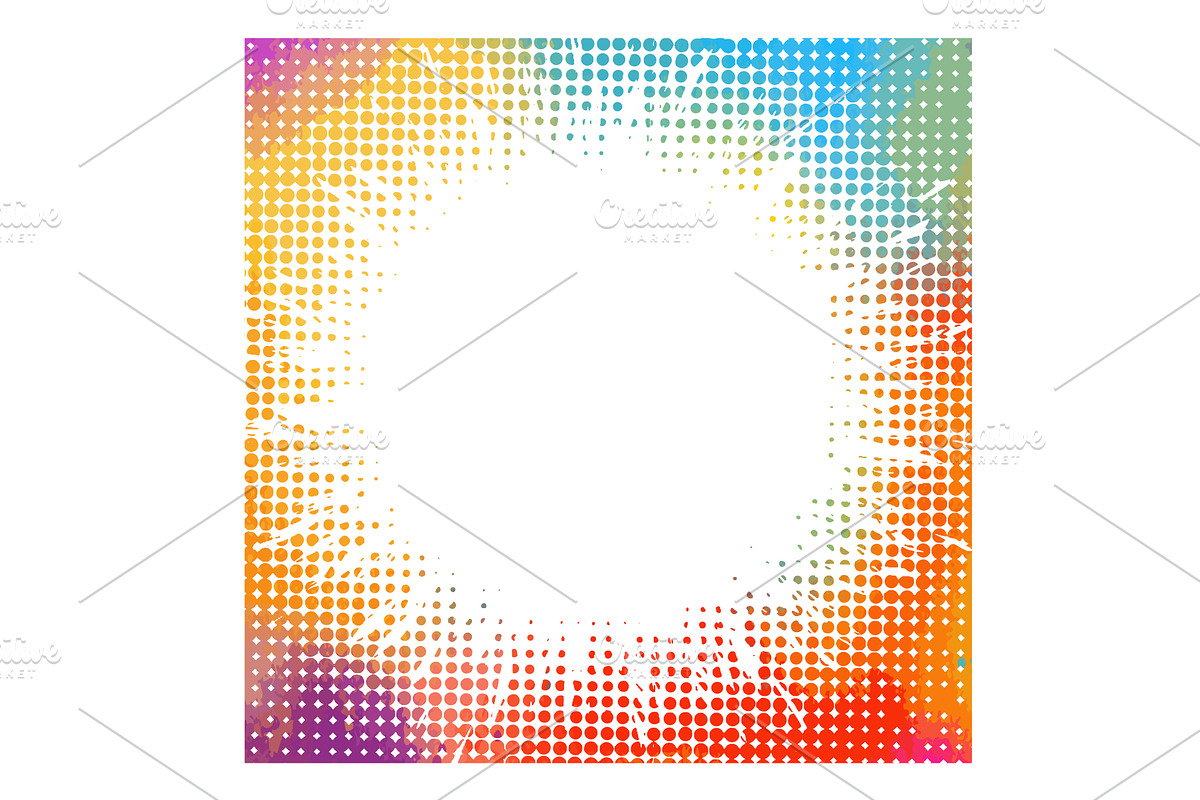 Bright round hipster colorful frame, a Texture Illustration by Nenahliadava Design