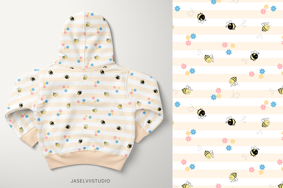 Bear Bee - Peach, a Pattern Graphic by Jaselvii Studio (Photo 4 of 6)