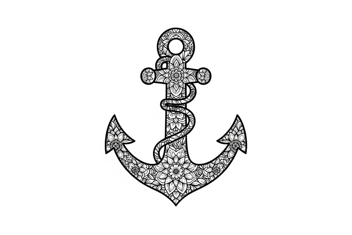 Ornamental Anchor Silhouette SVG, an Illustration by Designs_River (Photo 18 of 31)