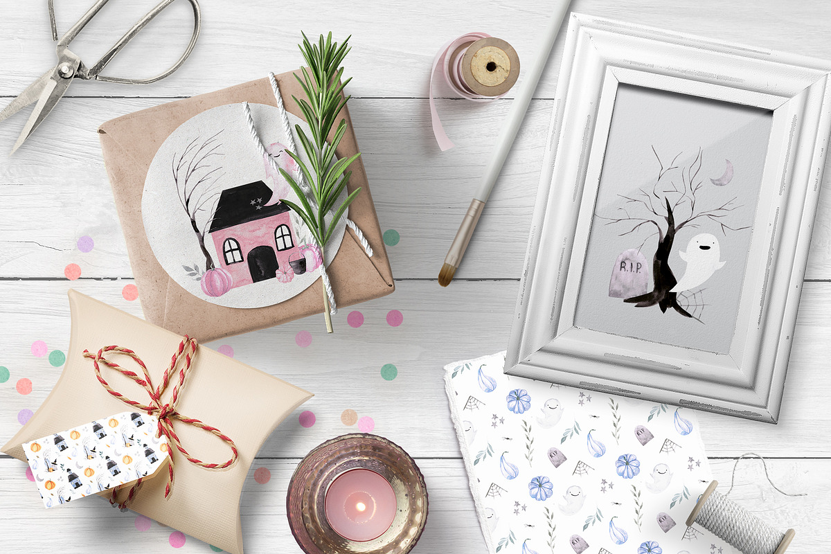 Pastel HALLOWEEN, a Seasonal Illustration by LeriaArt watercolor (Photo 8 of 9)